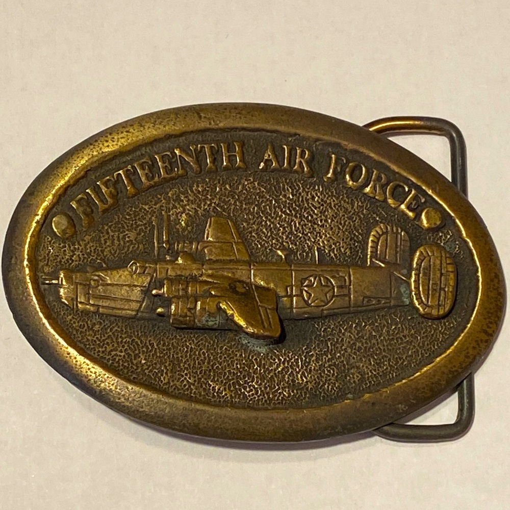 Vintage Fifteenth Air Force WWll Brass Belt Buckle
